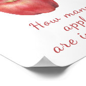 Apfeldusche - raten Sie, wie viele Äpfel im Glas s Poster (Ecke)