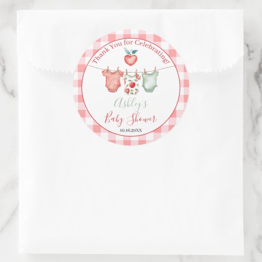 Apfeldusche Runder Aufkleber (Tasche)