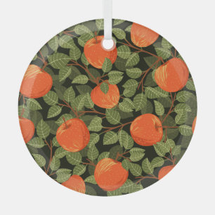 Apfelernte: Grüne Blätter Vintage Ornament Aus Glas