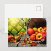 Apfelernte Postkarte (Vorne/Hinten)