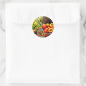 Apfelernte Runder Aufkleber (Tasche)