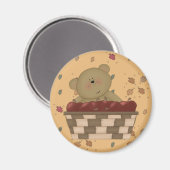 Apfelernte Teddybär Magnet (Vorderseite/Rückseite)