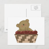Apfelernte Teddybär Postkarte (Vorne/Hinten)