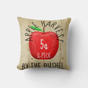 Apfelernte-Vintage-Schild Kissen