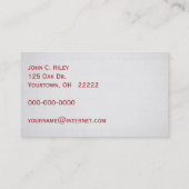 Apfelernte Visitenkarte (Rückseite)