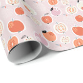 Apfelfrüchte, abstrakt, Sommermuster Geschenkpapier (Rolleneckpunkt)