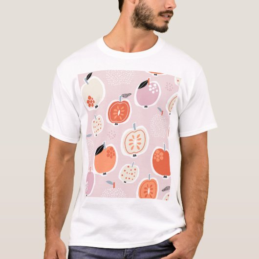 Apfelfrüchte, abstrakt, Sommermuster T-Shirt (Vorderseite)