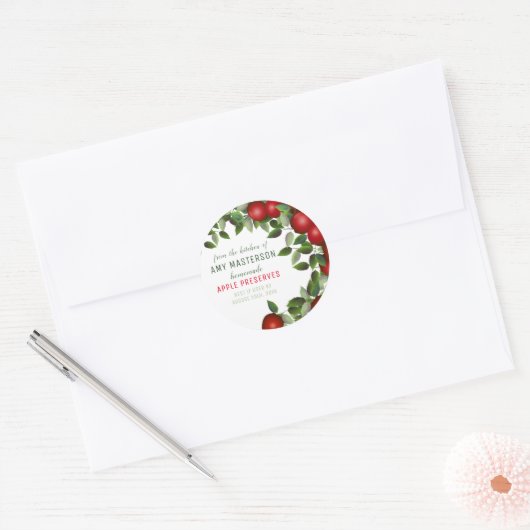Apfelfruchtkonservierung | Jam Jar Label Runder Aufkleber (Umschlag)
