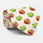 Apfelfruchtmuster aus rotem und grünem Cartoon Krawatte (Gerollt)