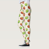 Apfelfruchtmuster aus rotem und grünem Cartoon Leggings (Links)
