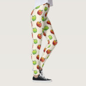 Apfelfruchtmuster aus rotem und grünem Cartoon Leggings (Rechts)