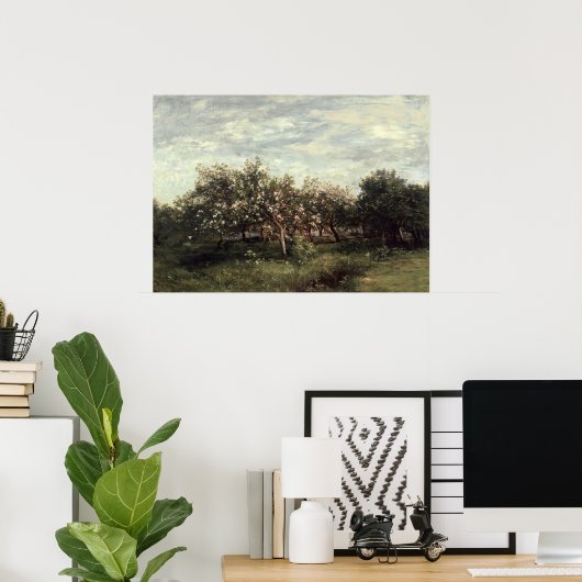 Apfelgarten Landschaft Art Prinz Dunkelgrün Poster (Heimbüro)