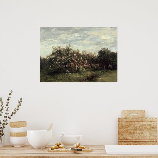 Apfelgarten Landschaft Art Prinz Dunkelgrün Poster (Küche)