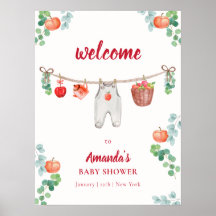 Apfelgarten-Wäscheleine-Baby-Shower-Willkommen 