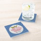 Apfelgeschenk für rote phantastische Lehrer Glasuntersetzer (Schrägansicht)