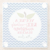 Apfelgeschenk für rote phantastische Lehrer Glasuntersetzer (Rückseite)