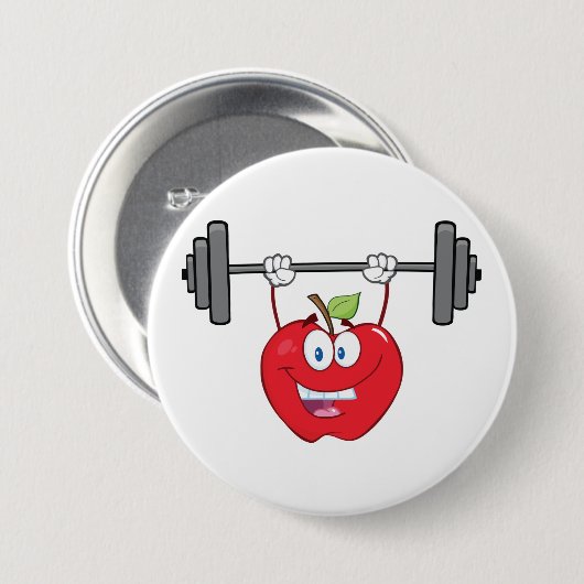 Apfelgewichte Fitness Fruchtzeichen Button (Vorne & Hinten)
