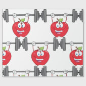 Apfelgewichte Fitness Fruchtzeichen Geschenkpapier (Flach)