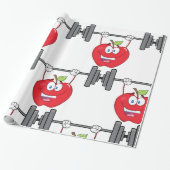 Apfelgewichte Fitness Fruchtzeichen Geschenkpapier (Ungerollt)