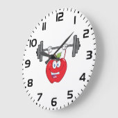 Apfelgewichte Fitness Fruchtzeichen Große Wanduhr (Winkel)
