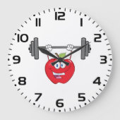 Apfelgewichte Fitness Fruchtzeichen Große Wanduhr (Vorderseite)