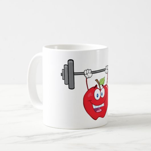 Apfelgewichte Fitness Fruchtzeichen Kaffeetasse (Vorderseite Links)