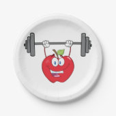 Apfelgewichte Fitness Fruchtzeichen Pappteller (Vorderseite)