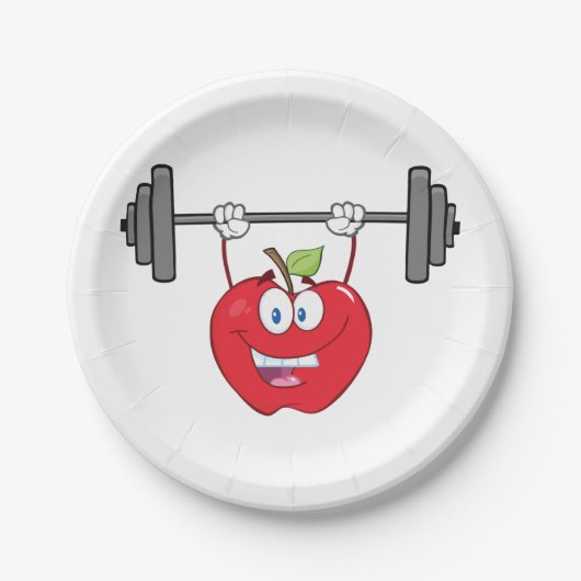 Apfelgewichte Fitness Fruchtzeichen Pappteller (Vorderseite)