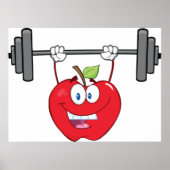 Apfelgewichte Fitness Fruchtzeichen Poster (Vorne)