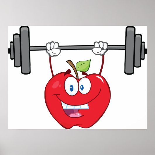 Apfelgewichte Fitness Fruchtzeichen Poster (Vorne)