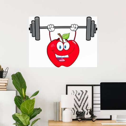 Apfelgewichte Fitness Fruchtzeichen Poster