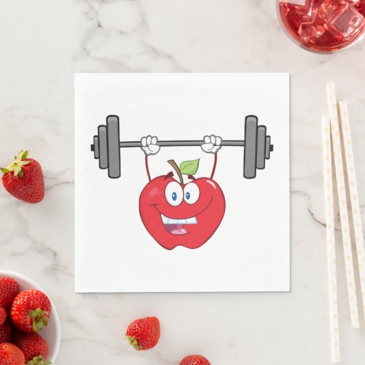 Apfelgewichte Fitness Fruchtzeichen Serviette (Beispiel)