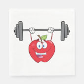Apfelgewichte Fitness Fruchtzeichen Serviette (Vorderseite)