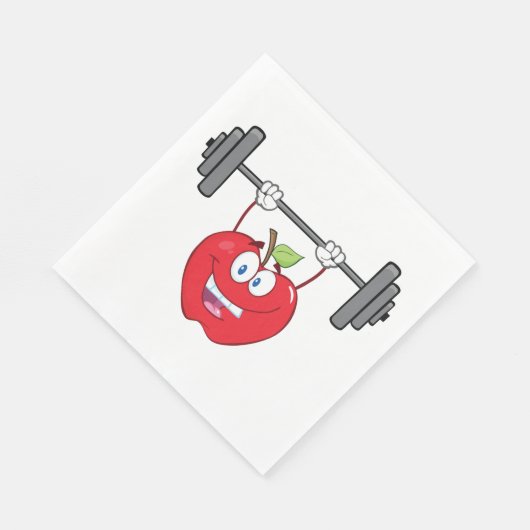 Apfelgewichte Fitness Fruchtzeichen Serviette (Ecke)