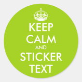 Apfelgrün Behalte Calm Stickers | personalisierbar (Vorderseite)
