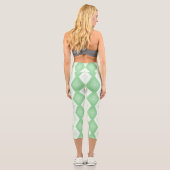 Apfelgrün-Diamantmuster Capri Leggings (Rückseite)