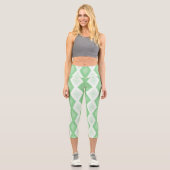 Apfelgrün-Diamantmuster Capri Leggings (Vorderseite)