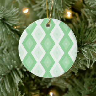 Apfelgrün-Diamantmuster Keramik Ornament