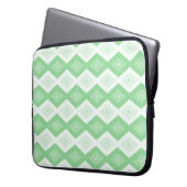 Apfelgrün-Diamantmuster Laptopschutzhülle (Vorderseite Links)