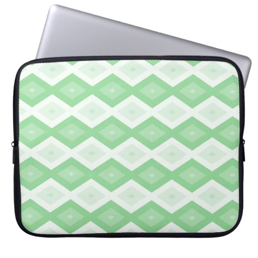 Apfelgrün-Diamantmuster Laptopschutzhülle (Vorderseite)