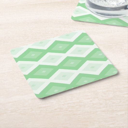 Apfelgrün-Diamantmuster Rechteckiger Pappuntersetzer (angewinkelt)