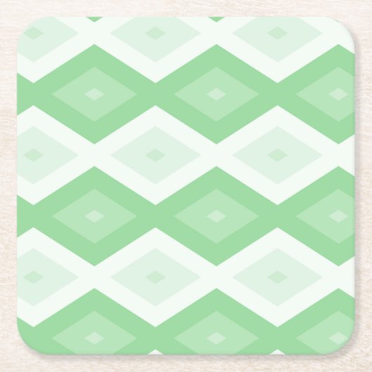 Apfelgrün-Diamantmuster Rechteckiger Pappuntersetzer (Vorderseite)