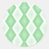 Apfelgrün-Diamantmuster Runder Aufkleber (Vorderseite)