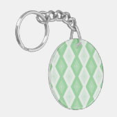 Apfelgrün-Diamantmuster Schlüsselanhänger (Vorderseite links)