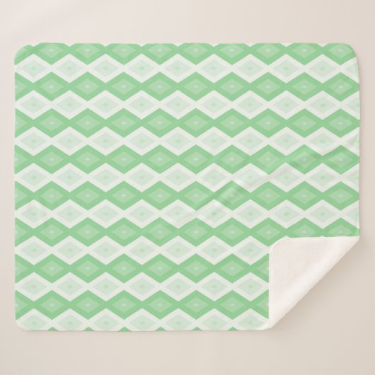 Apfelgrün-Diamantmuster Sherpadecke (Vorderseite (Horizontal))