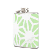 Apfelgrün geometrisches Muster Flachmann (Links)