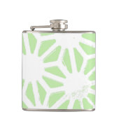 Apfelgrün geometrisches Muster Flachmann (Vorderseite)