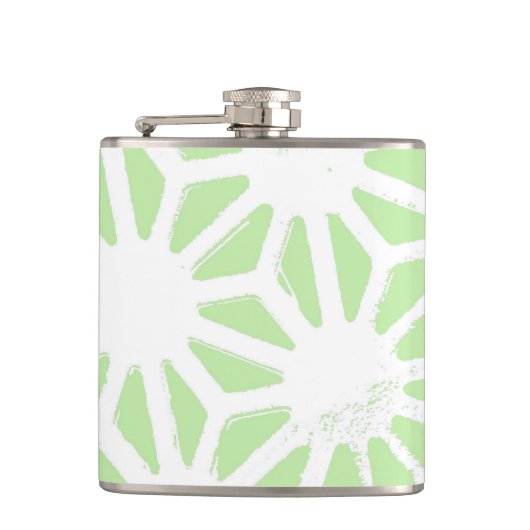 Apfelgrün geometrisches Muster Flachmann (Vorderseite)