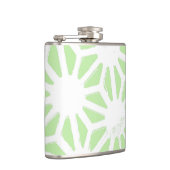 Apfelgrün geometrisches Muster Flachmann (Rechts)