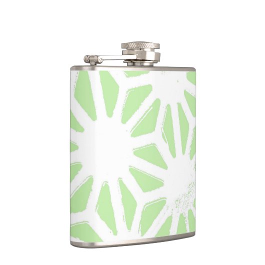 Apfelgrün geometrisches Muster Flachmann (Rechts)